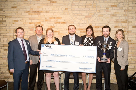 Students of Marquette University were awarded first prize in the NAIOP University Challenge.